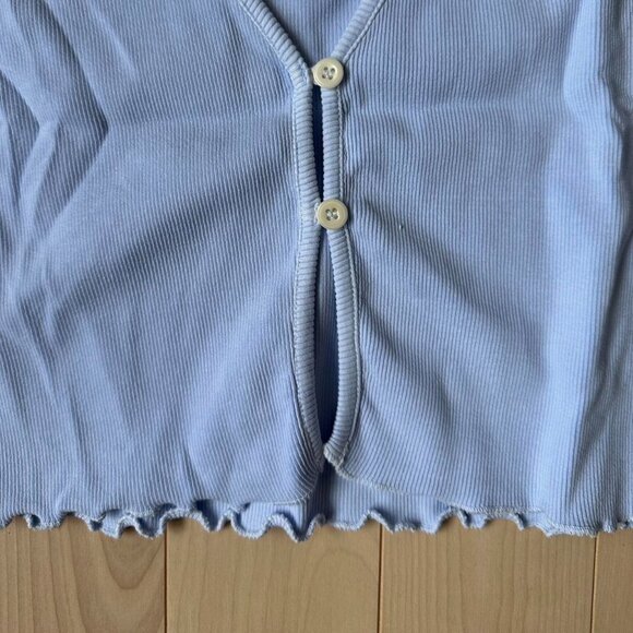 Tularosa Cropped Cardigan – Periwinkle Blue, Frilly Hem, NWT - Picture 4 of 8